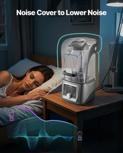 Miniatura 3 de VEVOR Licuadora Profesional para Batidos, 118 oz 1400W, con Motor Potente, Licuadora Multifuncional para Procesamiento de Alimentos con Cubierta