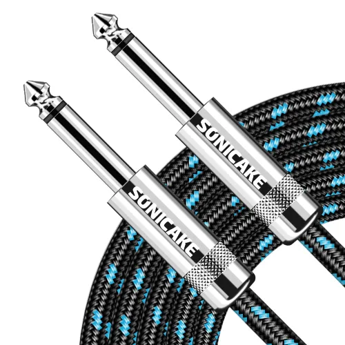 Miniatura 9 de SONICAKE Cable de guitarra de 10 pies para guitarra, bajo, guitarra eléctrica, instrumento de mandolina eléctrica, amplificador de audio, ángulo