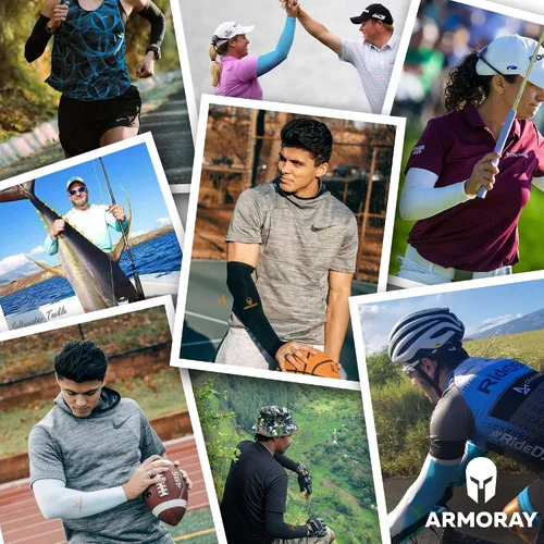Miniatura 178 de ARMORAY - Mangas de brazo para hombres o mujeres; para cubrir tatuajes; de enfriamiento, para practicar deportes, básquetbol, golf, fútbol