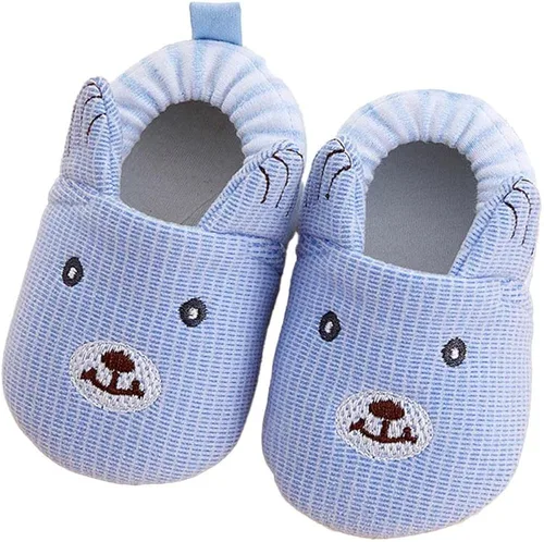 Miniatura 5 de Sekantrol Zapatos para recién nacidos, para niños y niñas, zapatos deportivos unisex con suela antideslizante suave, pantuflas ajustables de dibujos