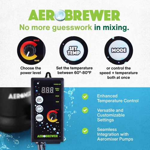 Miniatura 3 de AEROBREWER Controlador de temperatura + potencia - Controladores de velocidad variable para bomba de agua de motor eléctrico, controlador