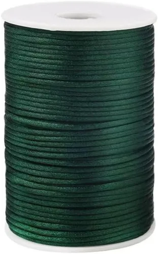 Miniatura 42 de 2.0 mm x 110 yardas de cordón de satén de nailon para abalorios, hilo trenzado para nudos chinos, rattail, macramé, pulseras, collares, fabricación