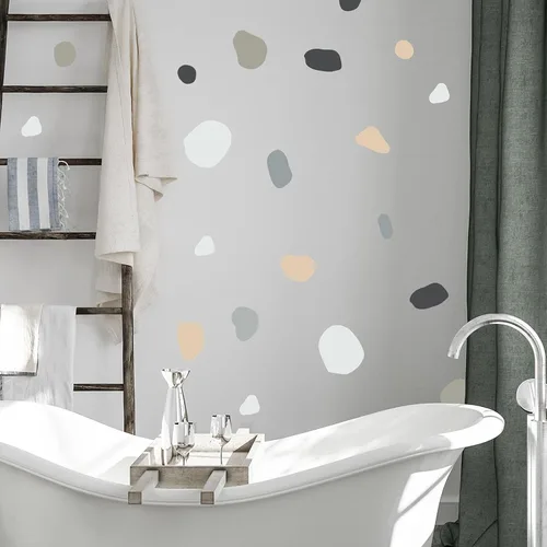 Miniatura 9 de iinuu - Calcomanías de pared de lunares bohemios, estilo bohemio, neutros, para dormitorio, sala de estar, oficina, guardería (1)