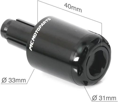 Miniatura 3 de mshine CNC Bar End Pesos para Yamaha Xmax 300 2017 – 2018, Negro