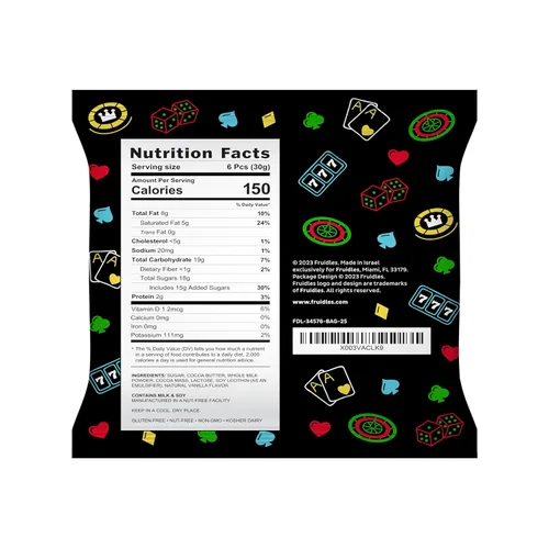 Miniatura 2 de Fruidles Paquete de 25 fichas de póker de casino, monedas de chocolate con leche belga, productos lácteos certificados Kosher, sin OGM