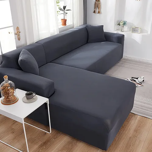 Miniatura 9 de L Shaped Sectional Sofa Covers 2 Pieces, 1+2 Seater High Elastic Super Stretch Couch Covers, All-Inclusive Non-Slip Slipcover Set with Pillowcases
