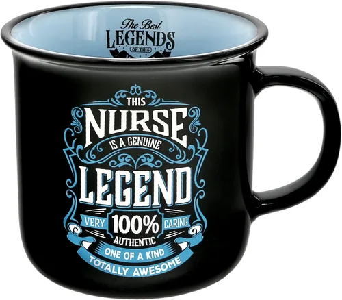 Pavilion Gift Company - Nurse Genuine Legend - Taza de cerámica para fogata de 13 onzas, taza de café de doble cara, 1 unidad, paquete de 1, 3.75 x