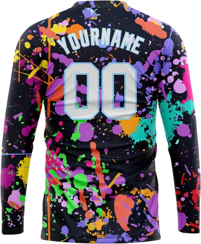 Miniatura 48 de Camisetas de manga larga para hombre, diseño de hip hop, estampado gráfico, informal, manga larga, graffiti, teñido anudado, camiseta