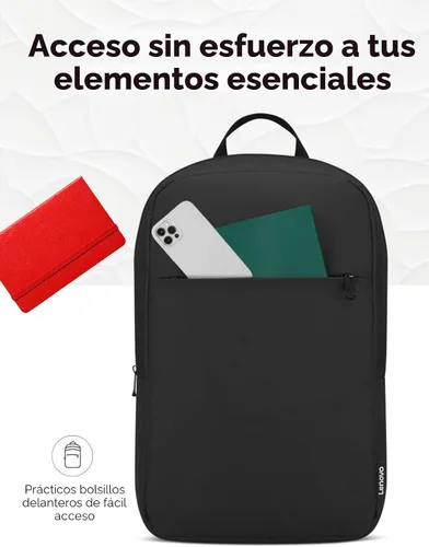 Miniatura 3 de Mochila para portátil Lenovo B215 para computadoras de hasta 15.6 pulgadas – Bolsa repelente al agua de múltiples compartimentos para viajes, uso