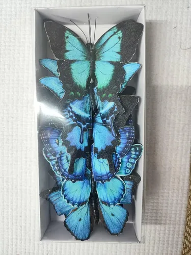 Miniatura 6 de Juego de 12 mariposas decorativas de mariposa para manualidades, arreglos de centros florales para mesa de mariposas, decoraciones de día festivo Un