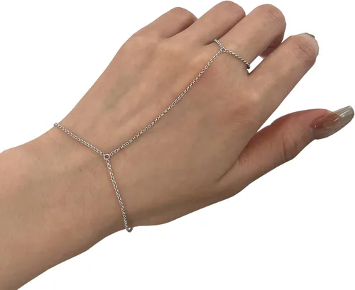Miniatura 14 de Pulsera de plata de ley 925 para mujer, pulsera de mano para mujer, pulseras esclavas de 7 a 9 pulgadas ajustable