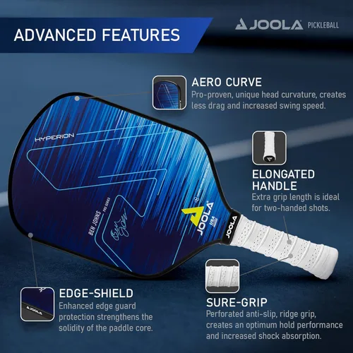 Miniatura 3 de JOOLA Ben Johns CAS 16mm Carbon Fiber Pickleball Paddle - CAS Surface Tech - Control & Power Paddle - USAP Approved - Aero Curve - Feel-Tec Pure