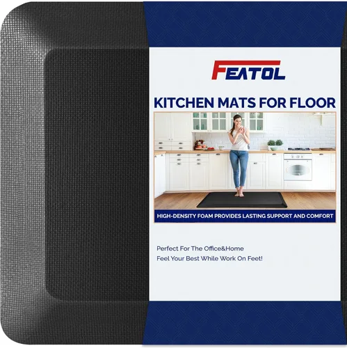 Miniatura 12 de FEATOL Tapete antifatiga para estar de pie, 9/10 extra grueso, ergonómico, de pie, cómodo tapete de espuma viscoelástica para estar de pie en casa
