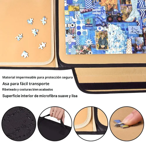 Miniatura 4 de Tablero de rompecabezas de 1500 piezas, tablero de rompecabezas portátil, tablero de rompecabezas de 25 x 35.43 pulgadas, organizador