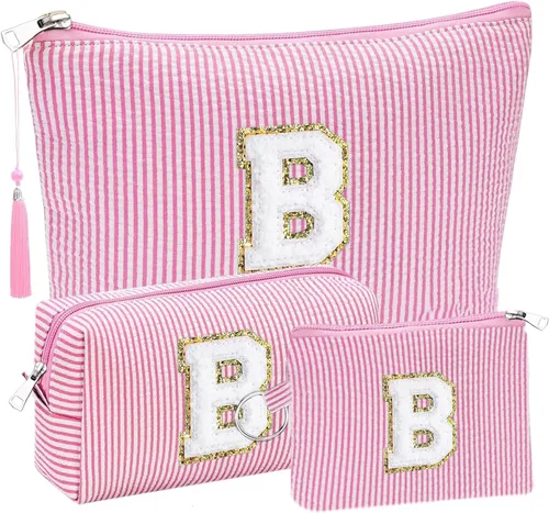 Miniatura 12 de Regalos Iniciales Bolsitas de Cosméticos de Viaje Juegos para Cartera, 3pcs Bolsitas Stoney Clover Dupes Bolsa de Maquillaje, Juego de Bolsas