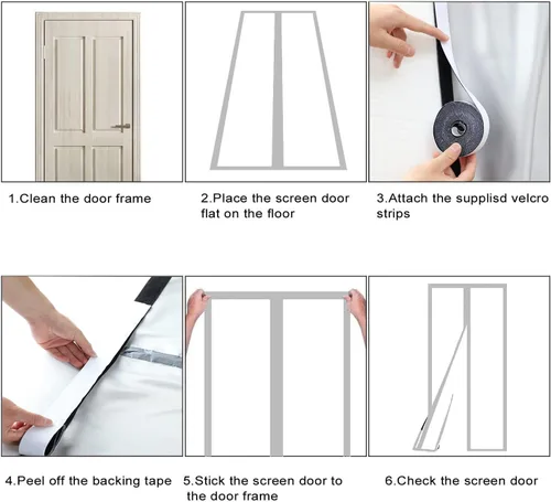 Miniatura 6 de Pantalla de puerta con aislamiento magnético, toda la pantalla térmica opaca para puerta de cierre automático, cortina de puerta de tela gruesa