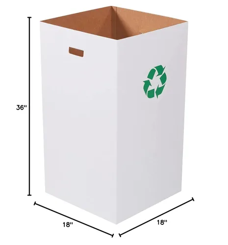 Miniatura 6 de Box USA Paquete de 10 botes de basura de cartón y contenedores de reciclaje reutilizables o desechables para fiestas, eventos al aire libre