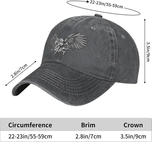 Miniatura 8 de Cowboy Hat Trendy Hats for Man and Women Djustable Four Season Outdoor Baseball Cap of Hell Skull with Angel Deep Heather