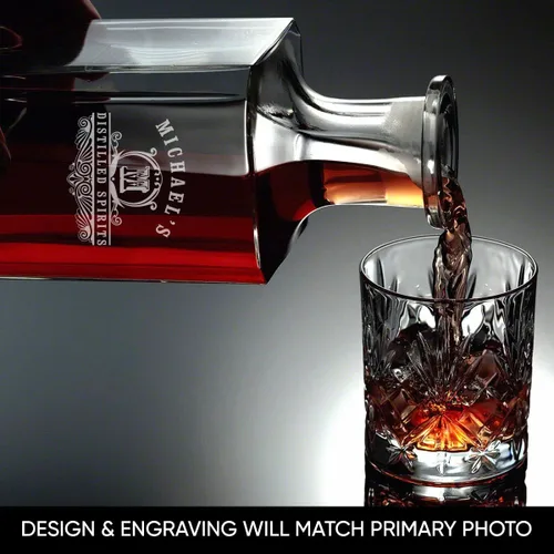 Miniatura 3 de Juego de presentación de decantador de whisky personalizado