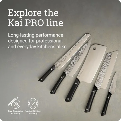 Miniatura 6 de Cuchillo de filete flexible Kai PRO de 6 pulgadas, cuchillo de filete afilado a mano, hoja de acero inoxidable alemán DIN1.4116, mango POM de espiga