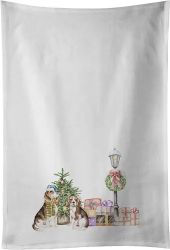 Miniatura 76 de Caroline's Treasures CK8100WTKT - Juego de 2 toallas de cocina con diseño de bulldog francés con diseño de país de las maravillas navideñas