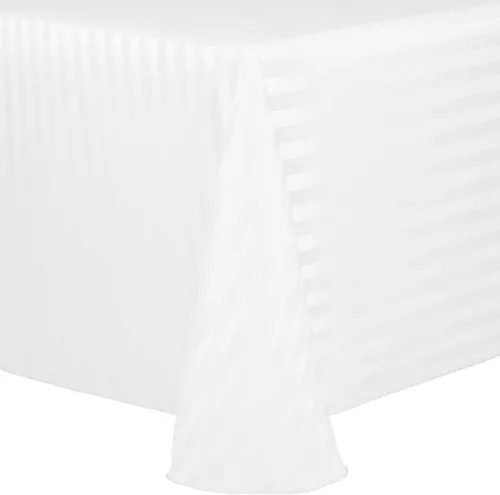 Miniatura 49 de Ultimate Textile Mantel ovalado de rayas satinadas (70.0 x 104.2 in), color gris plateado