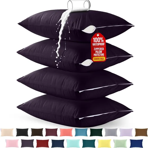 Miniatura 17 de Utopia Bedding Protector de almohada impermeable, con cremallera, paquete de 2, beige, estándar, funda de almohada a prueba de chinches, de 20 x 26