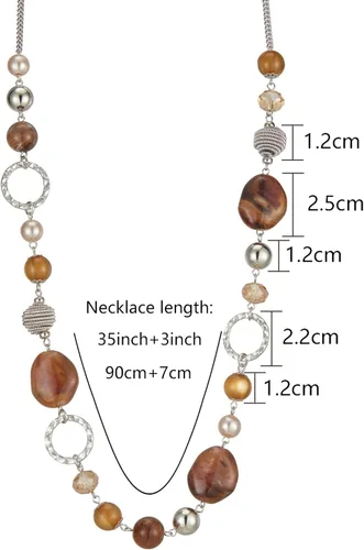 Miniatura 6 de Pearl & Club - Collar largo con cuentas para mujer