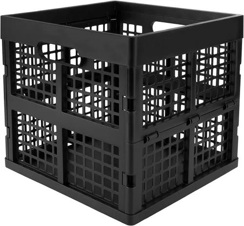 Miniatura 3 de Eslite Paquete de 3 Cajas de Almacenamiento de Plástico Plegables, Cajas Plegables para Almacenamiento, 16L (Negro)