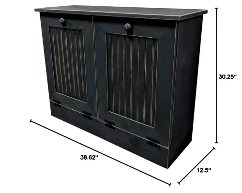 Miniatura 3 de Cubo doble de basura/Recipiente para papelera de reciclaje. Viejo - Negro