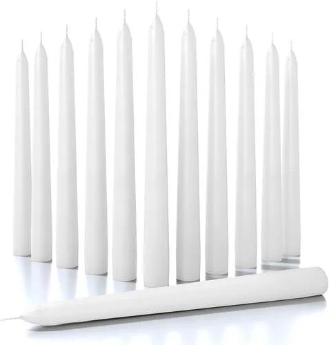 Miniatura 58 de CANDWAX Paquete de 12 velas cónicas rojas – Velas rectas sin goteo de combustión lenta sin perfume de 12 pulgadas – Ideal para mesa de comedor – Rojo