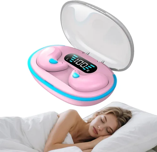 Miniatura 8 de Auriculares invisibles Bluetooth para dormir inalámbricos pequeños con cancelación de ruido, auriculares planos para dormir de lado, impermeables
