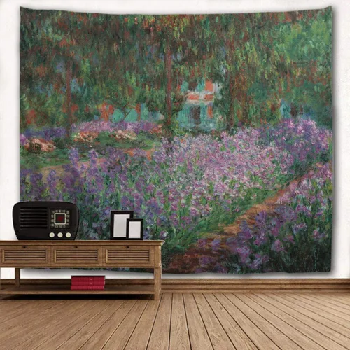 Miniatura 11 de WIHVE - Tapiz para colgar en la pared, de diseño floral bohemio, hippie, psicodélico, étnico, decorativo, de tela para dormitorio, decoración