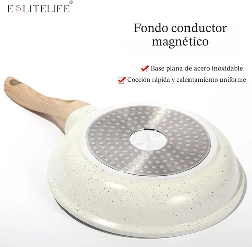 Miniatura 7 de ESLITE LIFE Sartén antiadherente de cerámica con tapa, sartenes de cocina no tóxicas para tortilla de huevo compatibles con todas las estufas