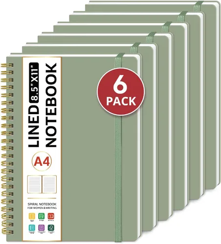 Miniatura 20 de Taja Cuaderno con forro en espiral, cuadernos de 8.5 x 11 pulgadas para trabajo, diario grande A4 para mujeres y hombres, cuaderno de diario