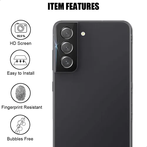 Miniatura 3 de Paquete de 3 protectores de lente de cámara de vidrio templado para Samsung Galaxy S21 FE 5G, no afecta el flash