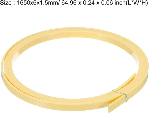 Miniatura 2 de MECCANIXITY Tira de Borde Decorativo de Plástico para Guitarra 1650x6x1.5mm para Guitarra Acústica Clásica Amarilla, Juego de 2 Amarillo