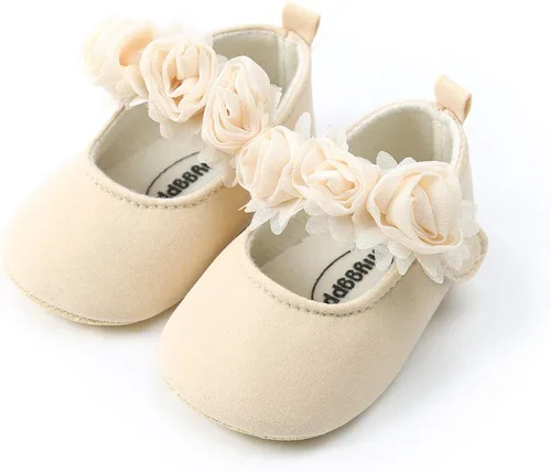 Miniatura 2 de ENERCAKE Zapatos de bebé para niña suela suave floral recién nacido Mary Jane zapatos planos para bautizo zapatos
