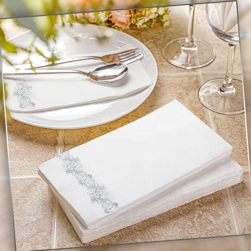 Miniatura 4 de Yinder Paquete de 200 toallas de mano desechables, servilletas de baño, toallas decorativas para invitados, toallas de papel suaves y absorbentes