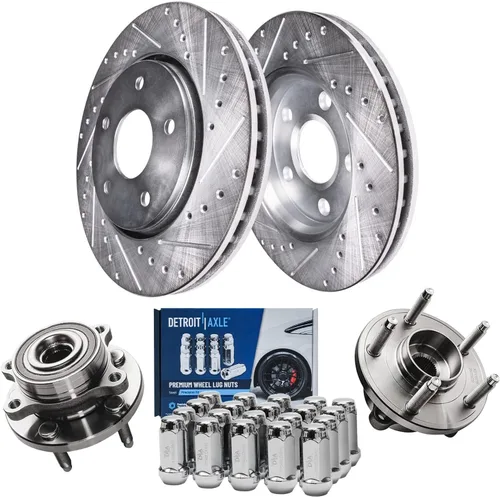 Miniatura 12 de Detroit Axle - Kit de frenos para Honda Accord 2008-2012, rotores de frenos de disco perforados y ranurados, pastillas de freno de cerámica 2009