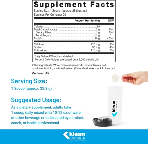 Miniatura 2 de Klean Athlete Klean Isolate - Aislado de proteína de suero - Proteína diaria y aminoácidos - Ingesta para la integridad muscular* - Certificado NSF
