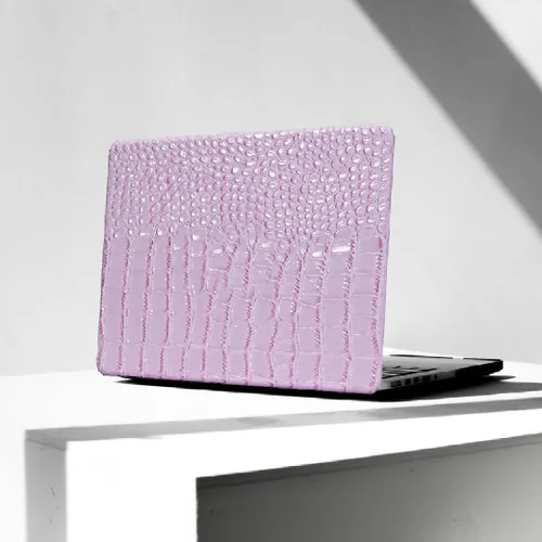 Miniatura 30 de Compatible con Funda para MacBook Air de 13 Pulgadas con Diseño de Cocodrilo 2021 2020 2019 2018 M1 A2337 A2179 A1932, Texturizada Elegante Lujosa