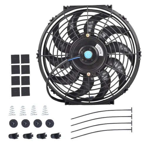 Miniatura 8 de Ventilador delgado de 10 pulgadas de empuje y tracción, ventilador eléctrico de enfriamiento para radiador universal de alto rendimiento, motor