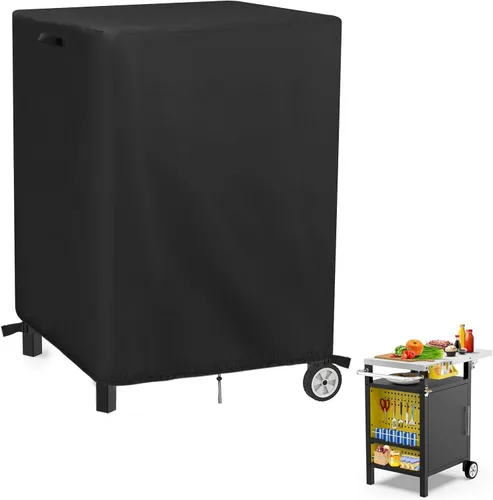 Miniatura 11 de Cubierta de mesa de preparación para mesa de carrito de comedor móvil, 38 pulgadas de alto, cubierta de carrito de barbacoa, cubierta de carrito
