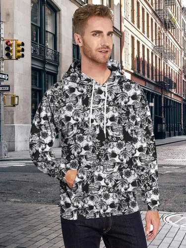 Miniatura 3 de uideazone Sudadera con capucha con estampado 3D para hombre y mujer, con bolsillo tipo canguro