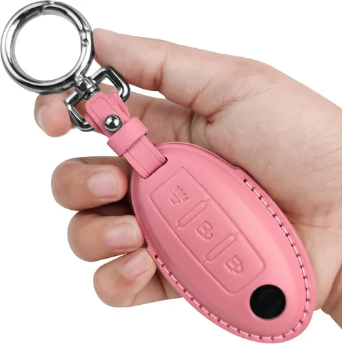 Miniatura 11 de Tukellen Compatible con llave de Nissan, funda de cuero genuino hecha a mano para Altima Pathfinder Armada Murano Maxima Rogue Infinity Smart Remote