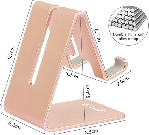 Miniatura 4 de Urmust Soporte de teléfono celular para escritorio, soporte de teléfono para iPhone 15 14 13 12 11 Pro Max X Xr 8 Plus 7 6, tablet (4-10 pulgadas)