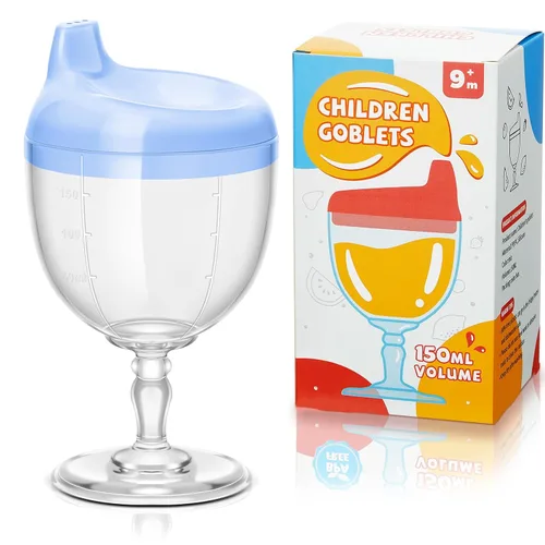 Irenare 1 Pieza Taza Sippy de Vino para Bebé Copa de Plástico Copa Goblet Sin Derrames Vaso de Vino para Bebé Copa Sippy Goblet para Bebé Taza de