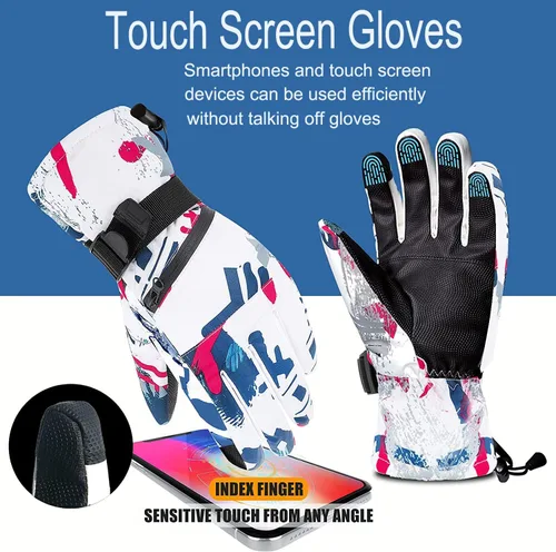 Miniatura 2 de EDIACE Guantes de esquí - Guantes de snowboard impermeables con pantalla táctil de 30 F para hombres, mujeres, niñas, niños, jóvenes, guantes