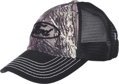 Miniatura 3 de Gorra con logo de Ford de la bandera de cuadros para hombre con malla de camuflaje ajustable